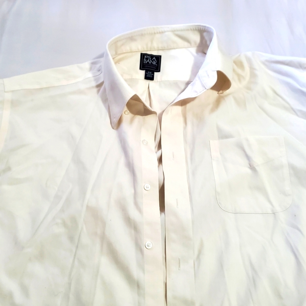 UNISEX Cream Colored Button Down Size XL (18-37)